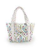 Tavi White Zipper Tote Bag