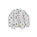 texas figures on white quilted bomber jacket 