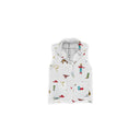 texas figures on white quilted vest 