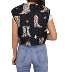 Thunderbird Boots Black Quilted Tara Vest