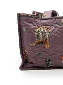 Thunderbird Boots Purple Quilted Tote
