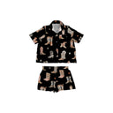 Thunderbird Boots Black Shorty Pajama Set