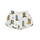 Game Day Green and Gold Thunderbird Boots Quilted Scallop Shorts *Web Exclusive*