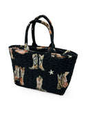 Thunderbird Boots Black Quilted Handbag