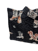 Thunderbird Boots Black Quilted Tote