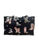 Thunderbird Boots Black Quilted Tote