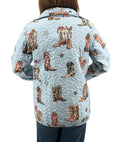 Thunderbird Boots Blue Quilted Snap Jacket