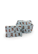 Thunderbird Boots Blue Quilted Makeup Bag