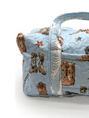 Thunderbird Boots Blue Quilted Weekender Duffle Bag