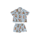 Thunderbird Boots Blue Shorty Pajama Set