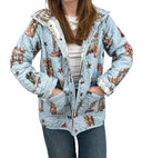 Thunderbird Boots Blue Quilted Snap Jacket