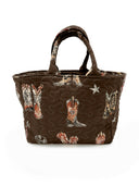 Thunderbird Boots Chocolate Quilted Handbag