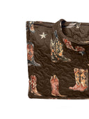 Thunderbird Boots Chocolate Quilted Tote