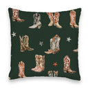 Thunderbird Boots Emerald Quilted 20" Pillow