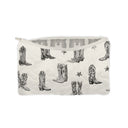 Thunderbird Boots Linen/Black Quilted Makeup Bag