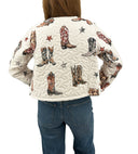 Thunderbird Boots Linen Cropped Jacket