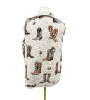 Thunderbird Boots Linen Quilted Ruby Vest