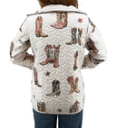 Thunderbird Boots Linen Quilted Snap Jacket