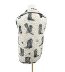 Thunderbird Boots Linen/Black Quilted Ruby Vest