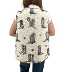 Thunderbird Boots Linen/Black Quilted Ruby Vest
