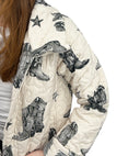 Thunderbird Boots Linen/Black Quilted Duster