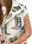 Thunderbird Boots Linen/Black Quilted Ruby Vest