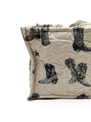 Thunderbird Boots Linen/Black Quilted Tote