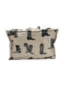 Thunderbird Boots Linen/Black Quilted Tote