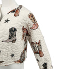 Thunderbird Boots Linen Cropped Jacket