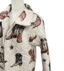 Thunderbird Boots Linen Quilted Duster