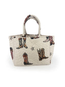 Thunderbird Boots Linen Handbag