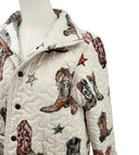 Thunderbird Boots Linen Quilted Snap Jacket