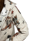Thunderbird Boots Linen Quilted Snap Jacket