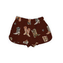 Thunderbird Boots Maroon Quilted Scallop Shorts *Web Exclusive*