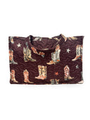 Thunderbird Boots Maroon Quilted Tote