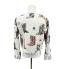 Thunderbird Boots Neutral Cropped Quilted Jacket