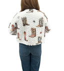 Thunderbird Boots Neutral Cropped Quilted Jacket