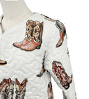 Thunderbird Boots Neutral Cropped Quilted Jacket