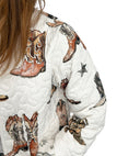 Thunderbird Boots Neutral Cropped Quilted Jacket