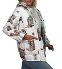 Thunderbird Boots Neutral Quilted Snap Jacket