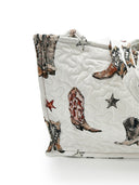 Thunderbird Boots Neutral Quilted Tote