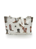 Thunderbird Boots Neutral Quilted Tote