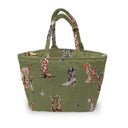 Thunderbird Boots Olive Linen Quilted Handbag