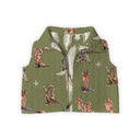 Thunderbird Boots Olive Linen Quilted Cate Vest