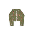 Thunderbird Boots Olive Linen Cropped Quilted Jacket