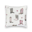 Thunderbird Boots Pink Quilted 20" Pillow