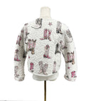 Thunderbird Boots Pink Cropped Quilted Jacket