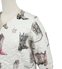 Thunderbird Boots Pink Cropped Quilted Jacket