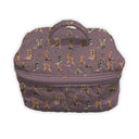 purple quilted travel case with thunderbird boot design 