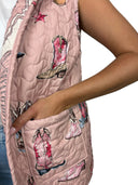 Thunderbird Boots Rose Quilted Ruby Vest